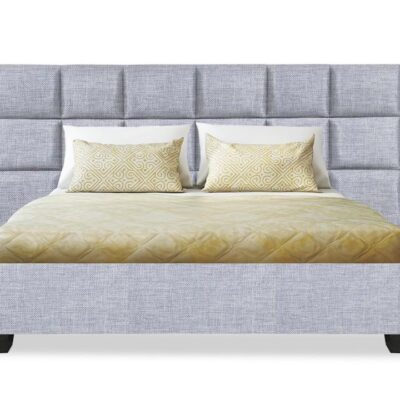 Boxy custom upholstered wide bed head