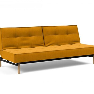 Splitback king single sofa bed with oak stem legs - innovation living
