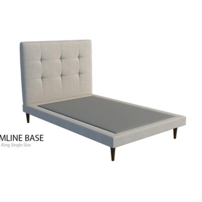 Luxemburg custom upholstered bed head with choice of standard base
