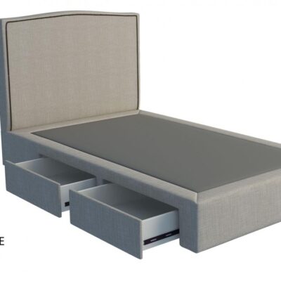 Ellen custom upholstered bed frame with choice of storage base