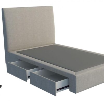 Byron custom upholstered bed with choice of storage base