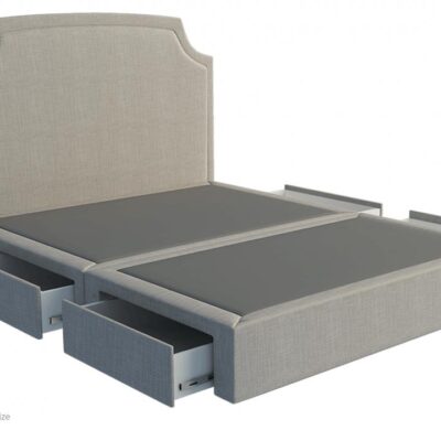 Christopher custom upholstered bed frame with choice of storage base