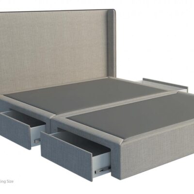 Oxford studed wing   upholstered bed frame with choice of storage base
