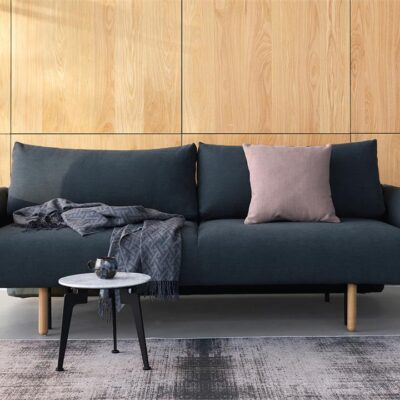 Frode with fabric arms stem legs double sofa bed - innovation living