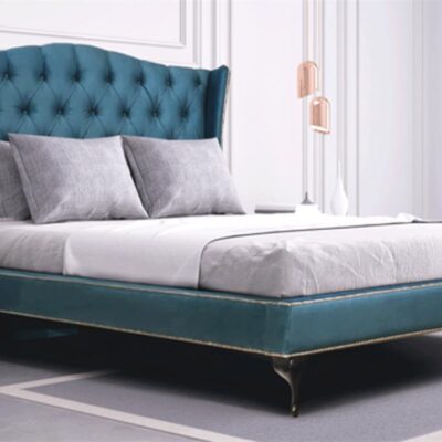 Provincial custom upholstered bed frame