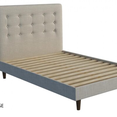 Brighton custom buttoned bed head with choice of standard base