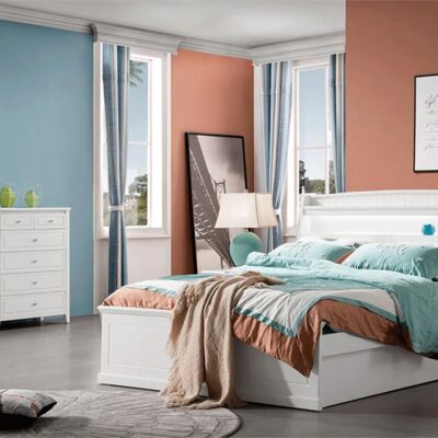 Monzart v storage timber  look bed frame