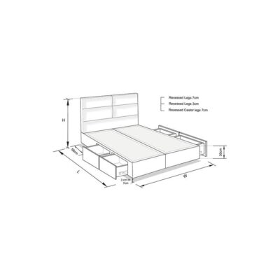 Segment custom upholstered bed with choice of storage base