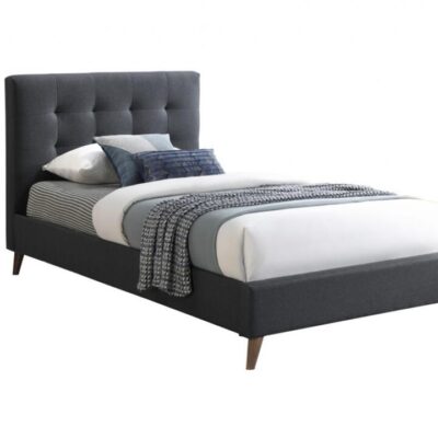 Lara upholstered bed with timber legs