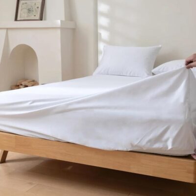 Linenly Luxe Sateen Fitted Sheet - White, King