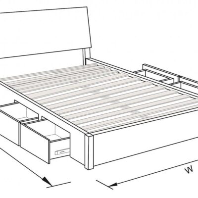 Praga custom drawer timber bed frame