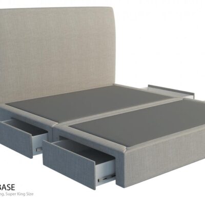 Bono custom upholstered bed with choice of storage base