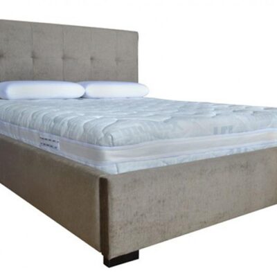 Monzar custom upholstered bed frame with choice of standard base