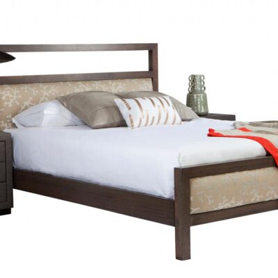 Jones custom upholstered bed with timber frame