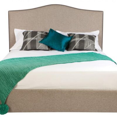 Cronulla custom upholstered bed with choice of standard base
