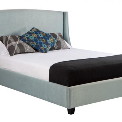 Elizabeth custom wing upholstered bed frame with choice of standard base