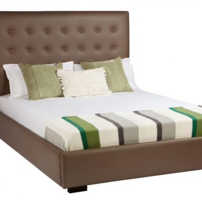 Mondo custom upholstered bed frame with choice of standard base