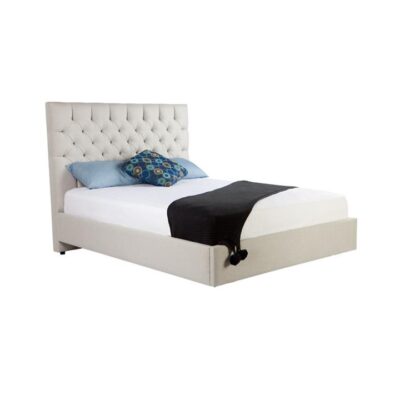 Vienna custom upholstered  bed frame with choice of standard base