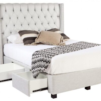 Marseille upholstered bed frame with choice of storage base