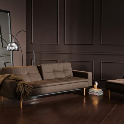 Dublexo king single sofa bed fabric arms with light styletto legs - innovation living